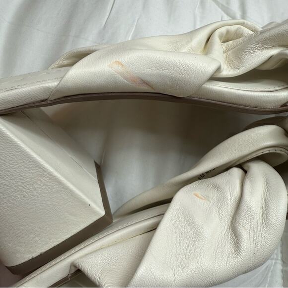 Everlane The Day Twist Heel White Nappa Leather Sandals Size 9 NWOB Block Heel - Picture 8 of 9